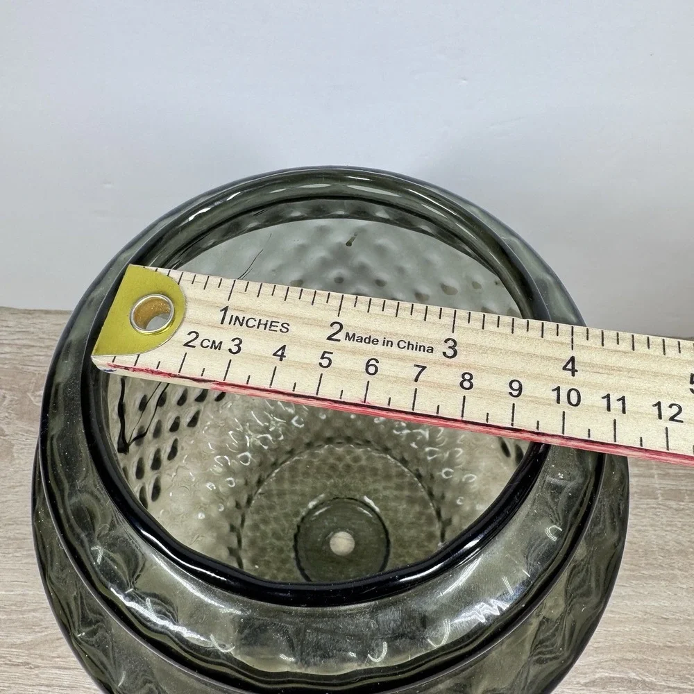 Vintage MCM Green Glass Shade Light Globe Lamp Scalloped 9